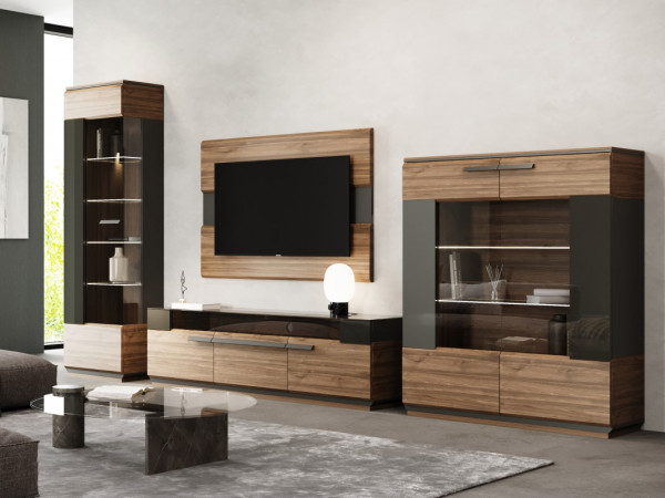 Тумба ТВ 3 NIZZA орех/графит