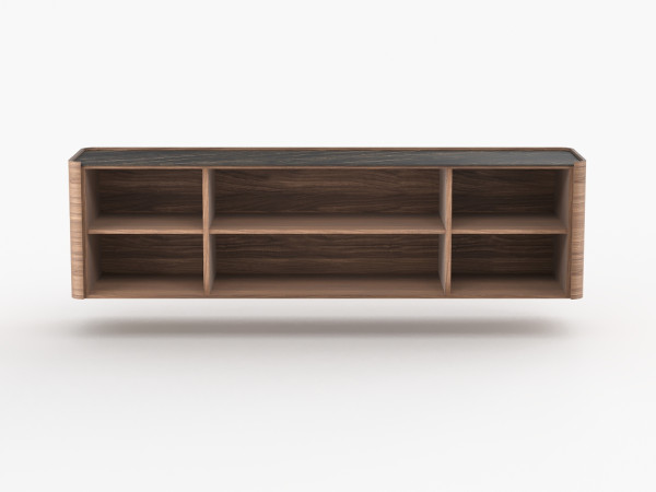 Навесная тумба ТВ RAGGIO 4 двери орех/черная