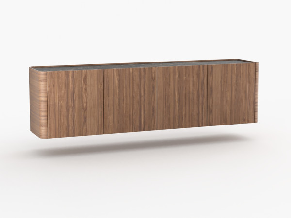 Навесная тумба ТВ RAGGIO2  4 двери орех/черная