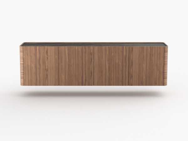 Навесная тумба ТВ RAGGIO2  4 двери орех/черная