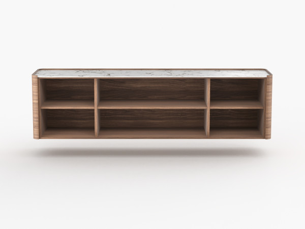 Навесная тумба ТВ RAGGIO 4 двери орех/белая