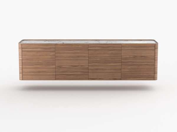 Навесная тумба ТВ RAGGIO 4 двери орех/белая