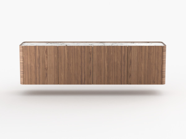 Навесная тумба ТВ RAGGIO2 4 двери орех/белая