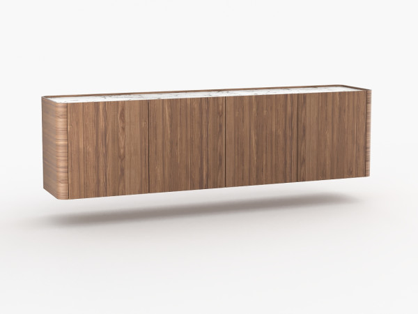 Навесная тумба ТВ RAGGIO2 4 двери орех/белая