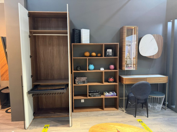 Шкаф 2-х створчатый пленка орех/эмаль  silver  2450*895*520