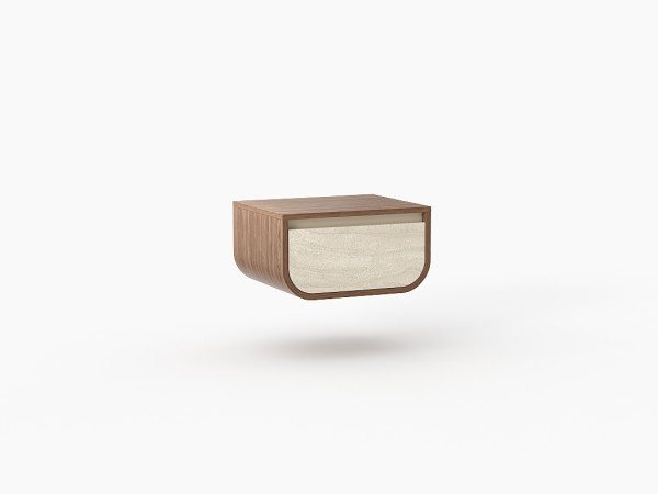 Прикроватная тумба навесная BONI | БОНИ орех/travertine cream