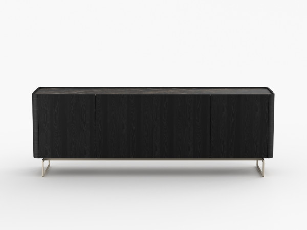 Тумба ТВ RAGGIO2 с дверями ясень choco/черная