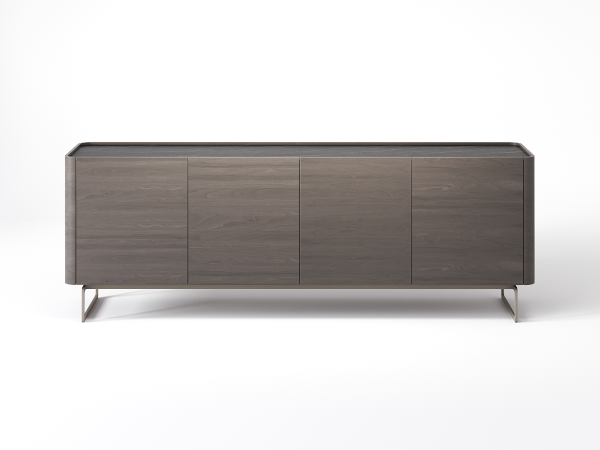 Тумба ТВ RAGGIO с дверями орех cedar/черная