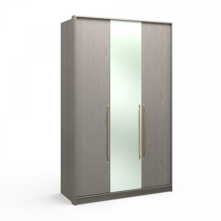Шкаф 3-х дверный TESORRO grey stone/зеркало