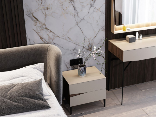 Прикроватная тумба правая VEZZEL2 орех/taupe