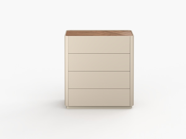 Комод высокий 4 LUNNO эмаль кашемир/орех