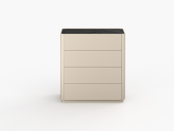 Комод высокий 4 LUNNO эмаль кашемир/ясень choco