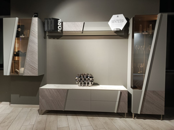 Гостиная SENTESSI эвкалипт/эмаль stone/белая