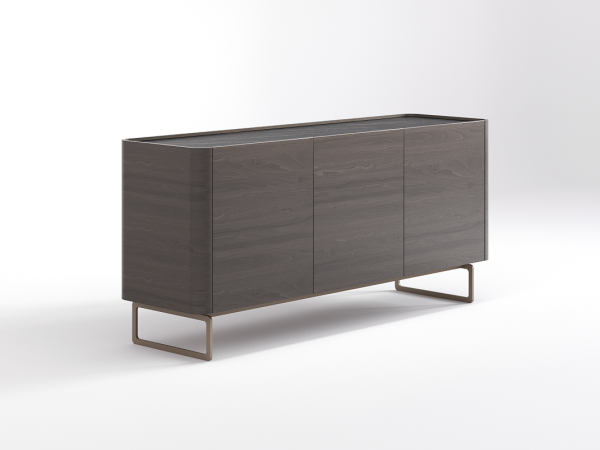 Тумба ТВ RAGGIO 3 двери орех cedar/черная