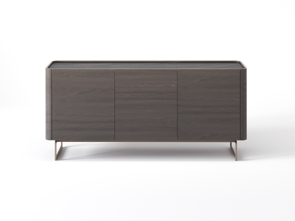 Тумба ТВ RAGGIO 3 двери орех cedar/черная