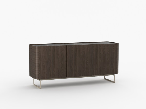 Тумба ТВ RAGGIO2 3 двери орех cedar/черная