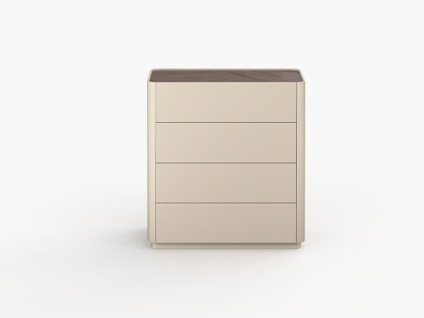 Комод высокий 4 LUNNO эмаль кашемир/орех cedar
