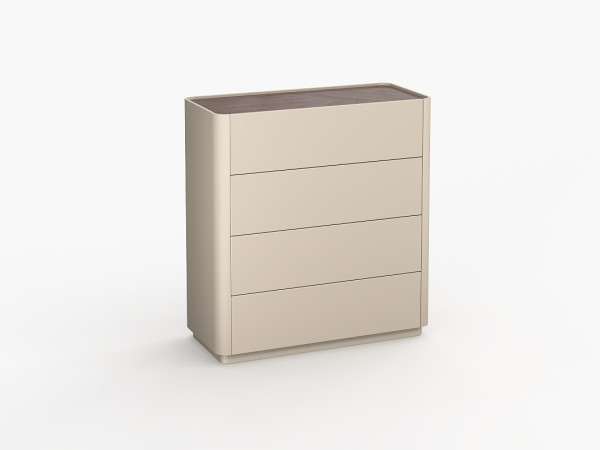 Комод высокий 4 LUNNO эмаль кашемир/орех cedar