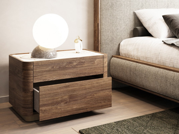 Прикроватная тумба RAGGIO2 орех/шампань/белая