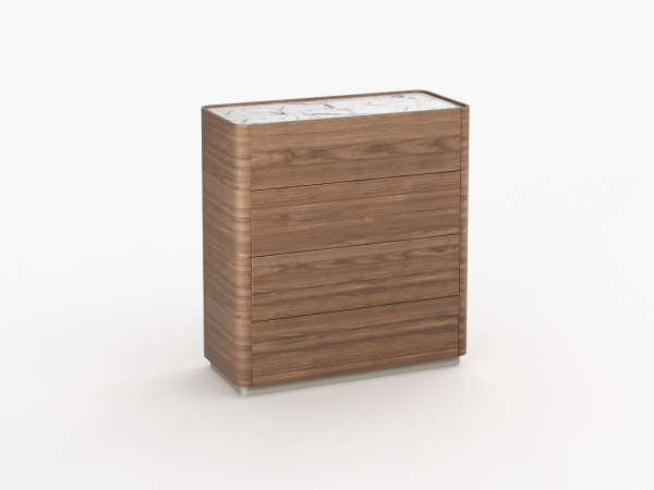 Комод высокий 4 RAGGIO2 орех/шампань/белый