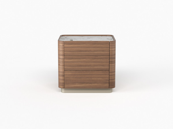 Прикроватная тумба RAGGIO2 3 ящика орех/шампань/белая