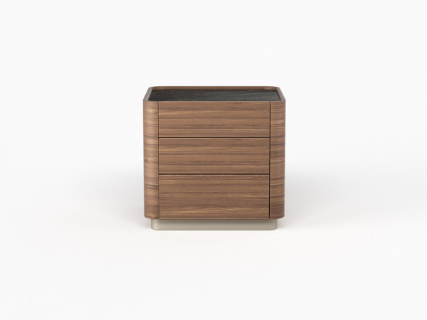 Прикроватная тумба RAGGIO2 3 ящика орех/шампань/черная