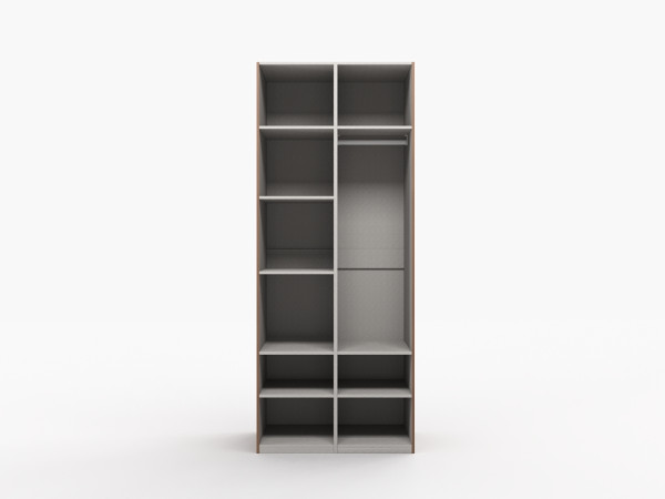 Шкаф 2-х дверный орех с интегрированными ручками без карнизов 1