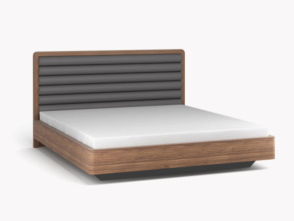 Шпонированная кровать высокая BELLA орех