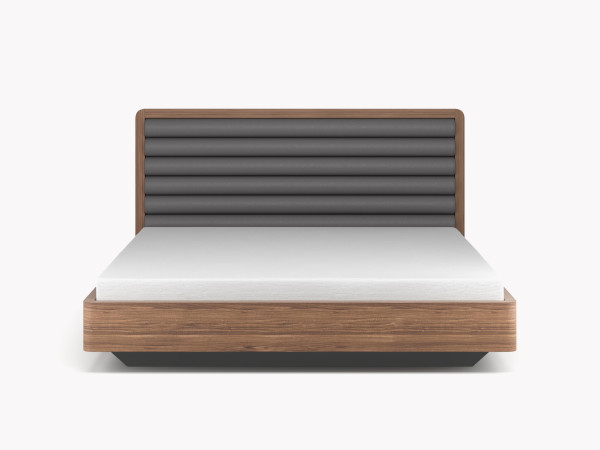 Шпонированная кровать высокая BELLA орех