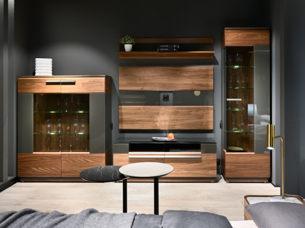 Буфет 1-но дверный высокий правый NIZZA2 орех/графит