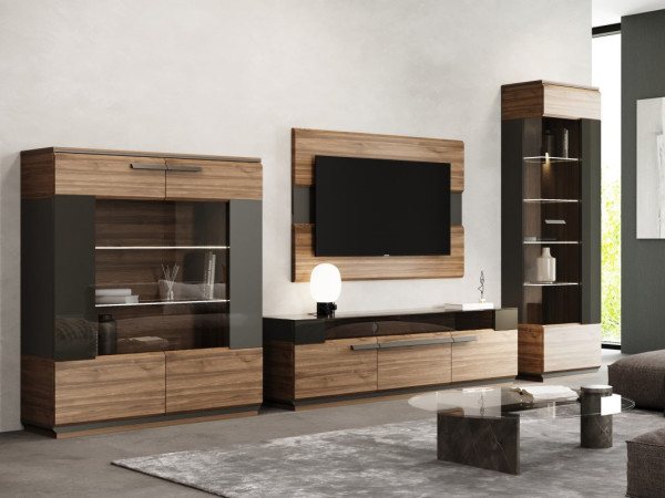 Буфет 1-но дверный высокий правый NIZZA2 орех/графит