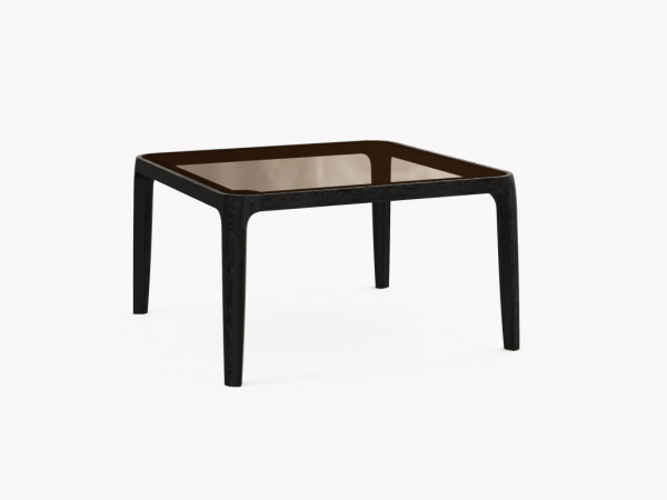 Стол журнальный 800х800 дуб черный/стекло бронза