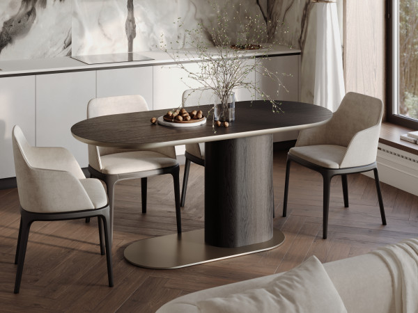 Стол обеденный MADISON 1700х800 ясень choco/черный