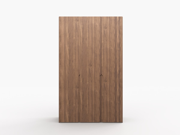 Шкаф 3-х дверный орех с интегрированными ручками без карнизов 1