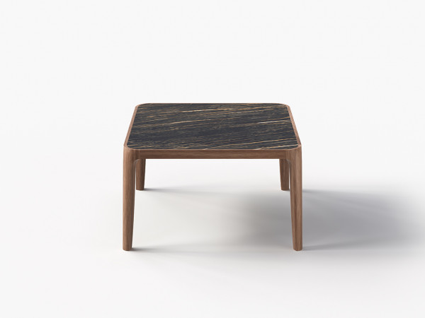 Стол журнальный 800х800 орех американский/черный