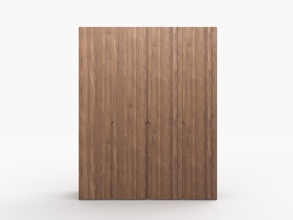 Шкаф 4-х дверный орех с интегрированными ручками без карнизов 1