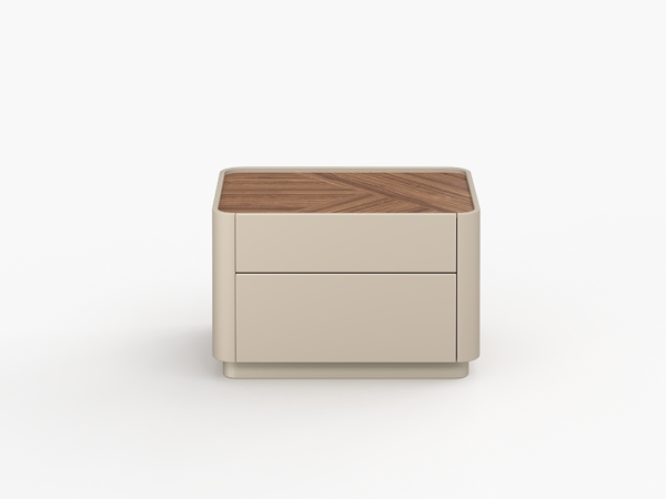 Прикроватная тумба LUNNO эмаль кашемир/орех