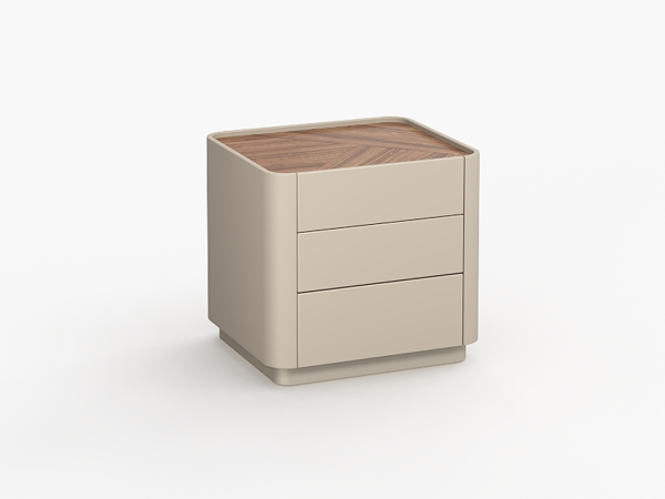Прикроватная тумба LUNNO 3 ящика эмаль кашемир/орех