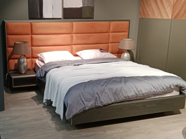 Кровать широкая TESORRO 160х200 grey stone/choco