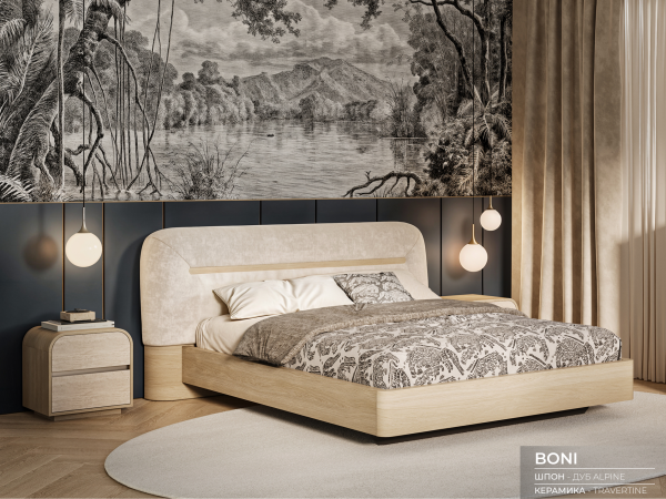 Кровать BONI дуб alpine