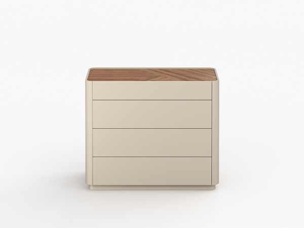 Комод 4 LUNNO эмаль кашемир/орех