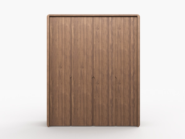 Шкаф 4-х дверный орех с интегрированными ручками ручками 1