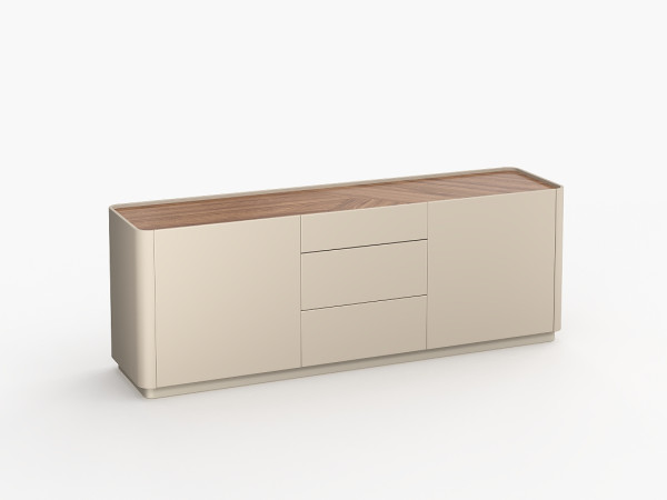 Комод широкий 3+2 LUNNO эмаль кашемир/орех