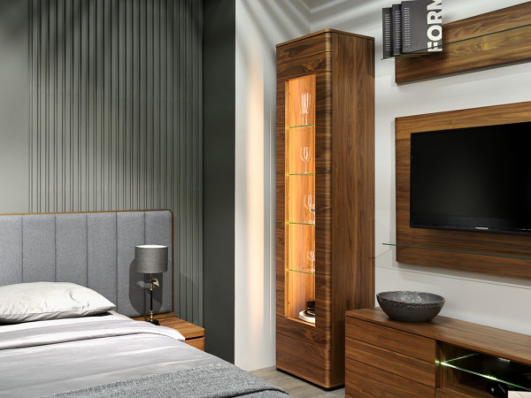 Буфет 1-но дв. высокий ORLY орех левый