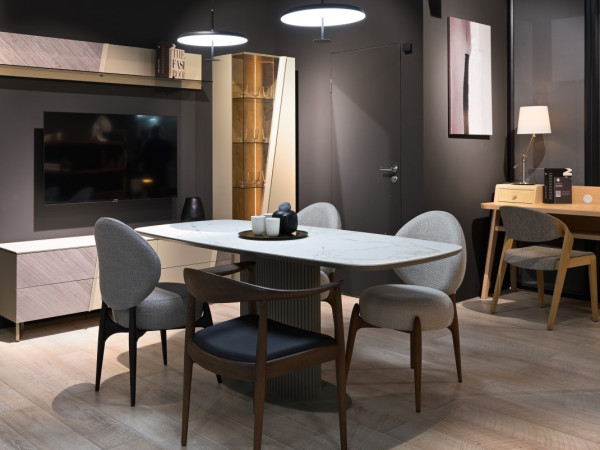 Стол обеденный ODDION2 белый/базальт