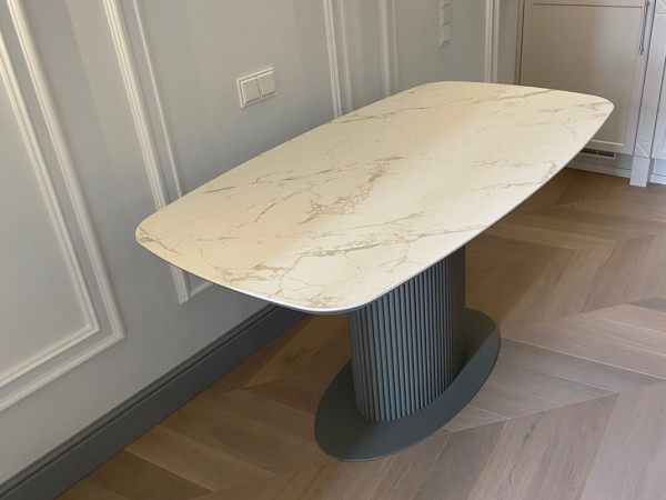 Стол обеденный ODDION2 белый/базальт