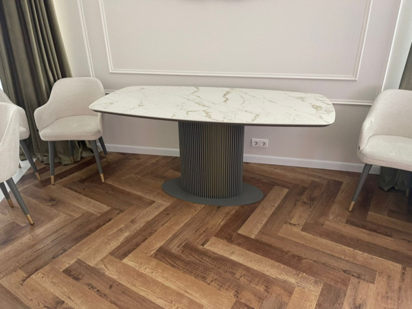 Стол обеденный ODDION2 белый/базальт