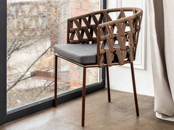 Стул TESEO темно-серый/коричневый