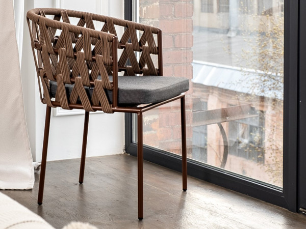 Стул TESEO темно-серый/коричневый