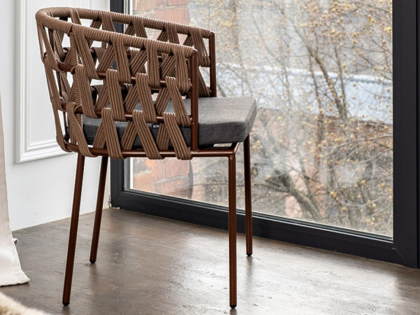 Стул TESEO темно-серый/коричневый